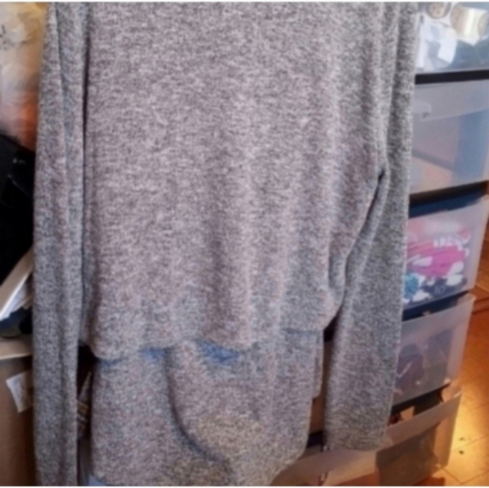 WHBM Silver Gray Sparkly Women's L 2-Piece Tank & Long Sleeve Crop Top Dressy